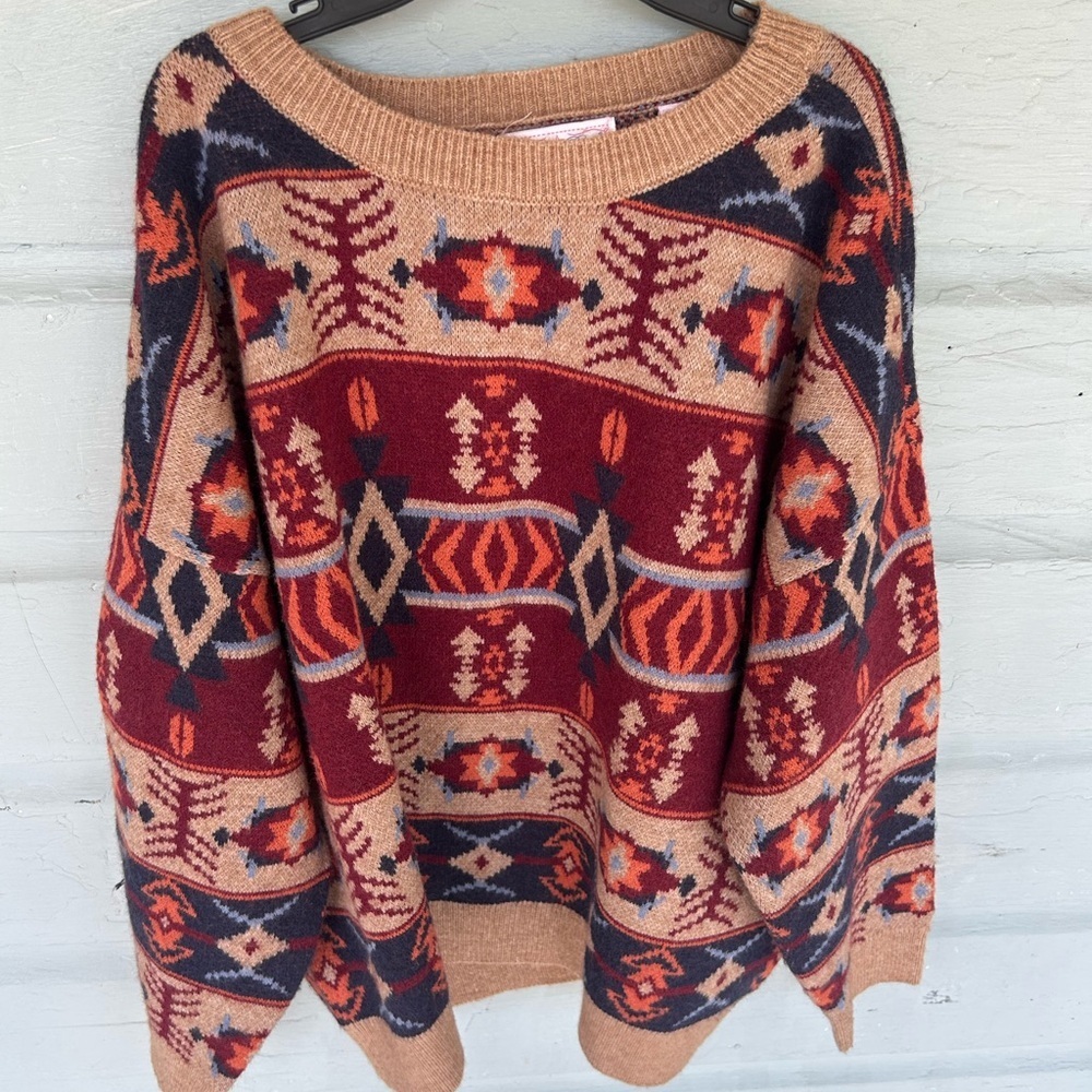 Scandi Girls Elegant Multicolor Patterned Sweater